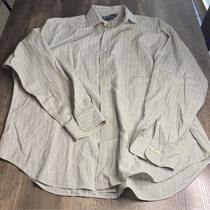 Ralph Lauren Regent Classic Fit Men's Green and Purple Striped Button Up Shirt